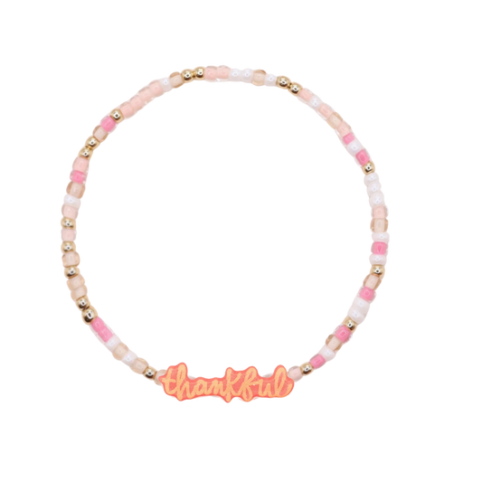 Sprinkle Thankful Bracelet: Standard 6.75 inch | Beaded Blondes