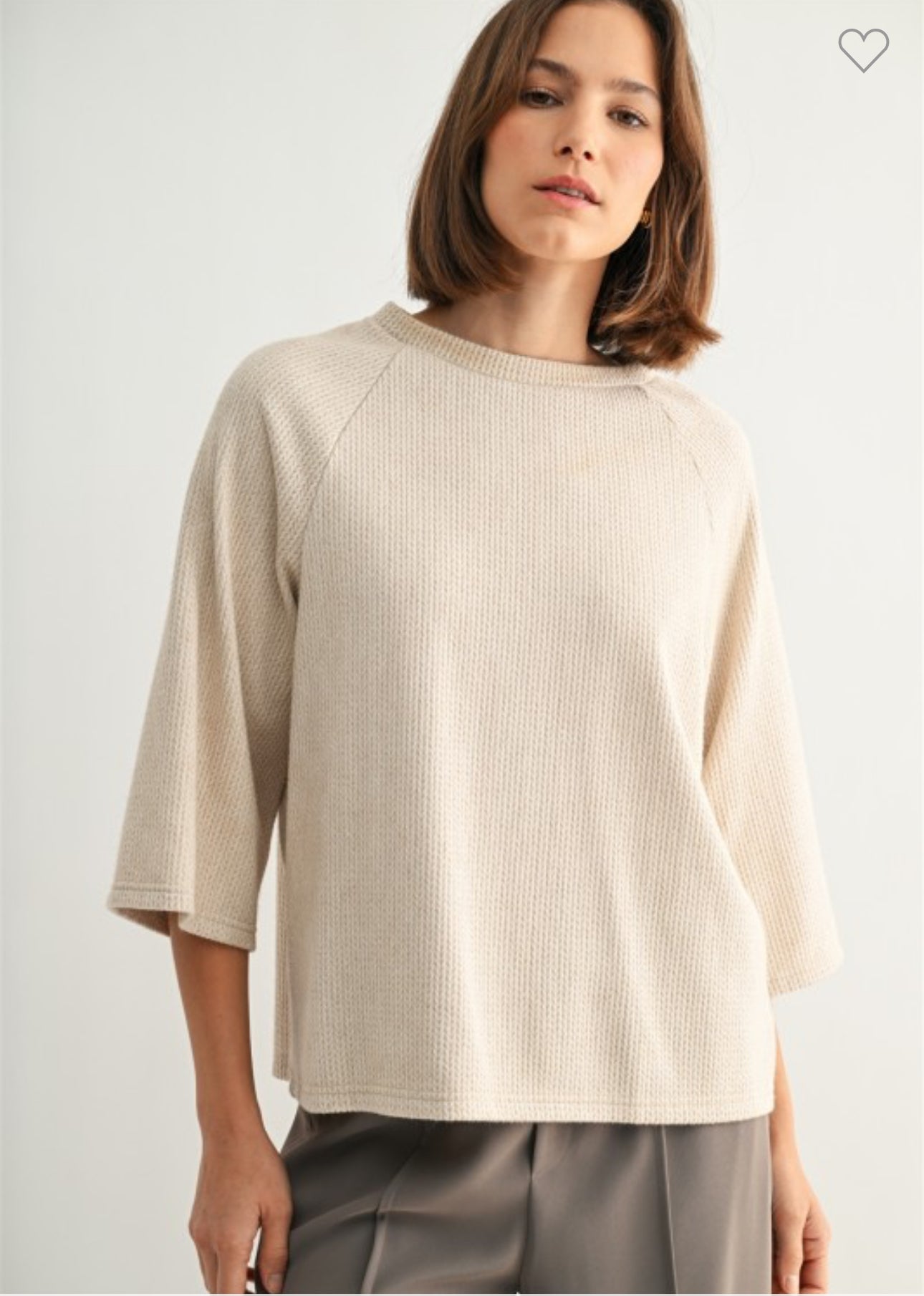 Knitted Raglan Sweater Top - Talk of the Town