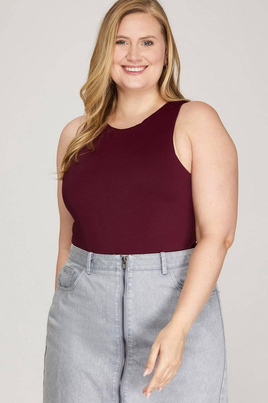 Sleeveless Crew Neck Bodysuit