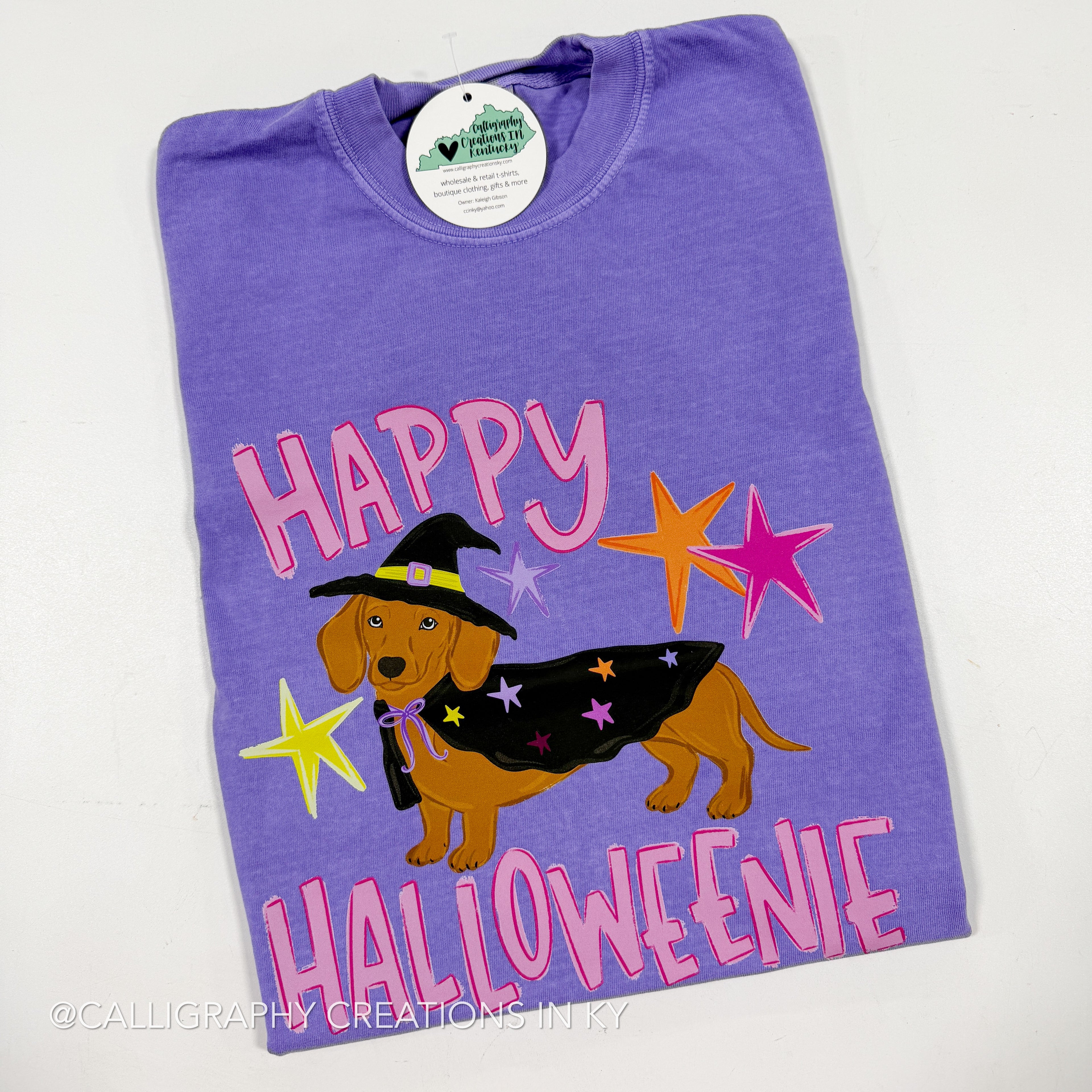 Violet-Happy Halloweenie CC Tee