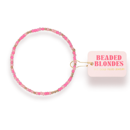 Flamingo Sprinkle Bracelet: Standard 6.75 inch | Beaded Blondes