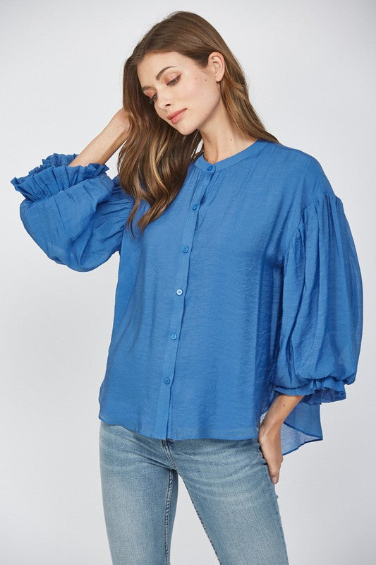 Puff Sleeve Button Down Shirt