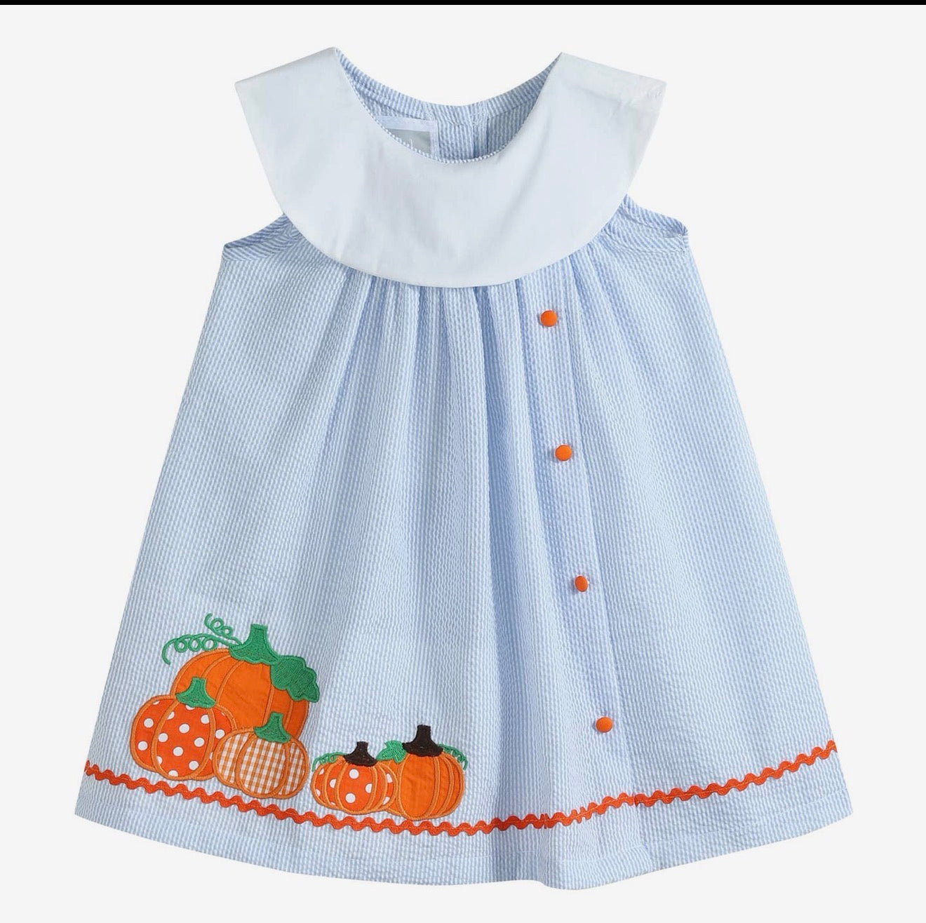 Pumpkin Parade Seersucker Dress