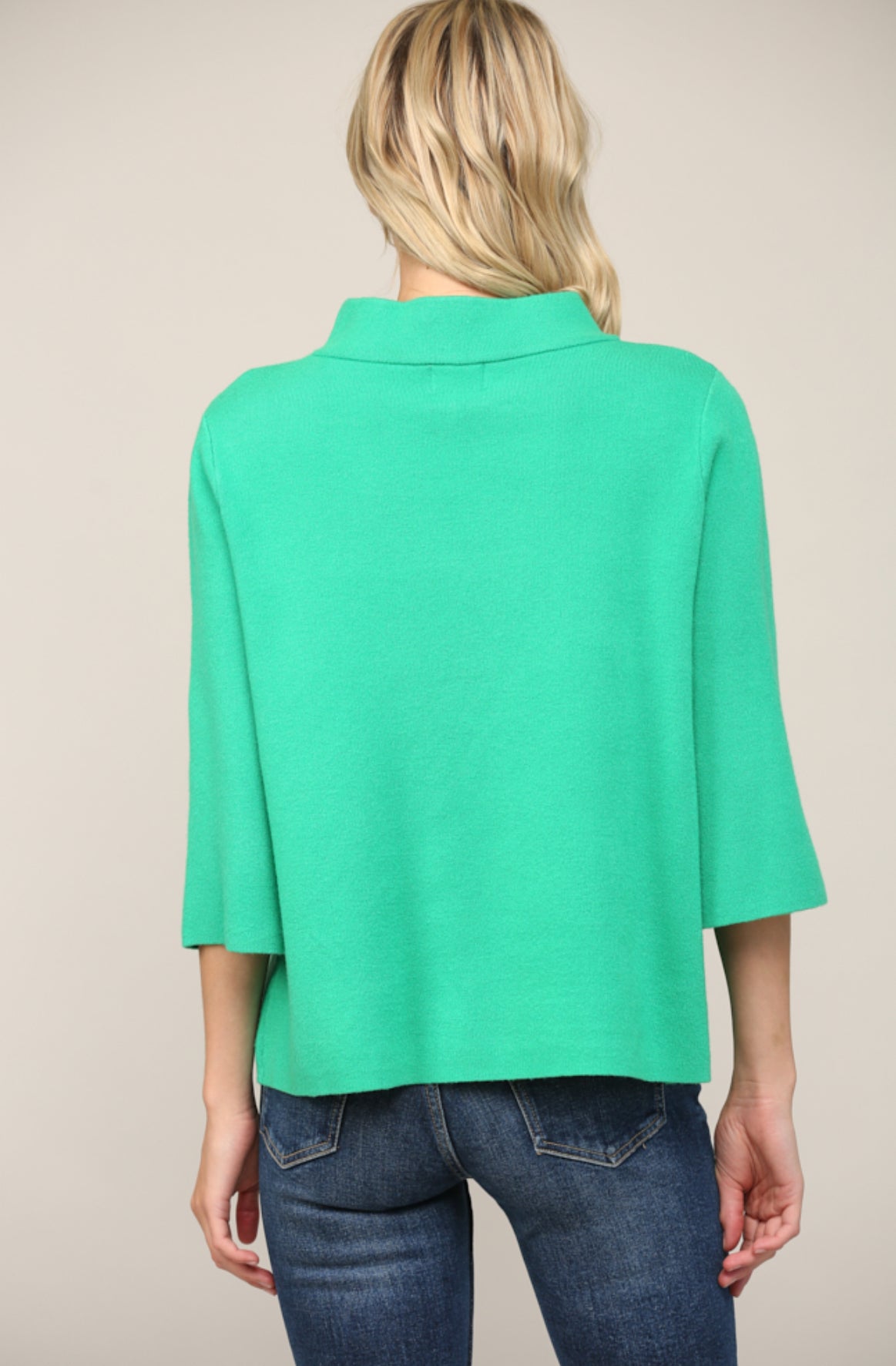 Mock Neck Pullover Bell Sleeve Sweater - Talk of the Town