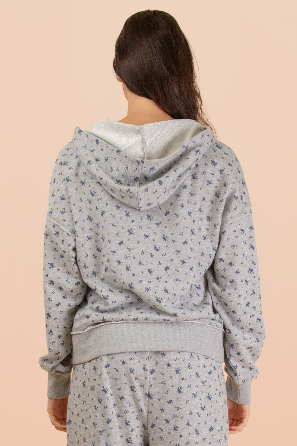 Gray Floral • Zip Up Hoodie/Jacket