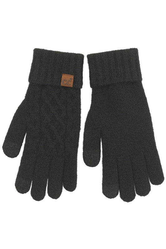 C.C Solid Cable Knit Winter Gloves