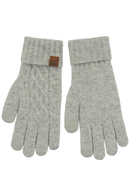 C.C Solid Cable Knit Winter Gloves
