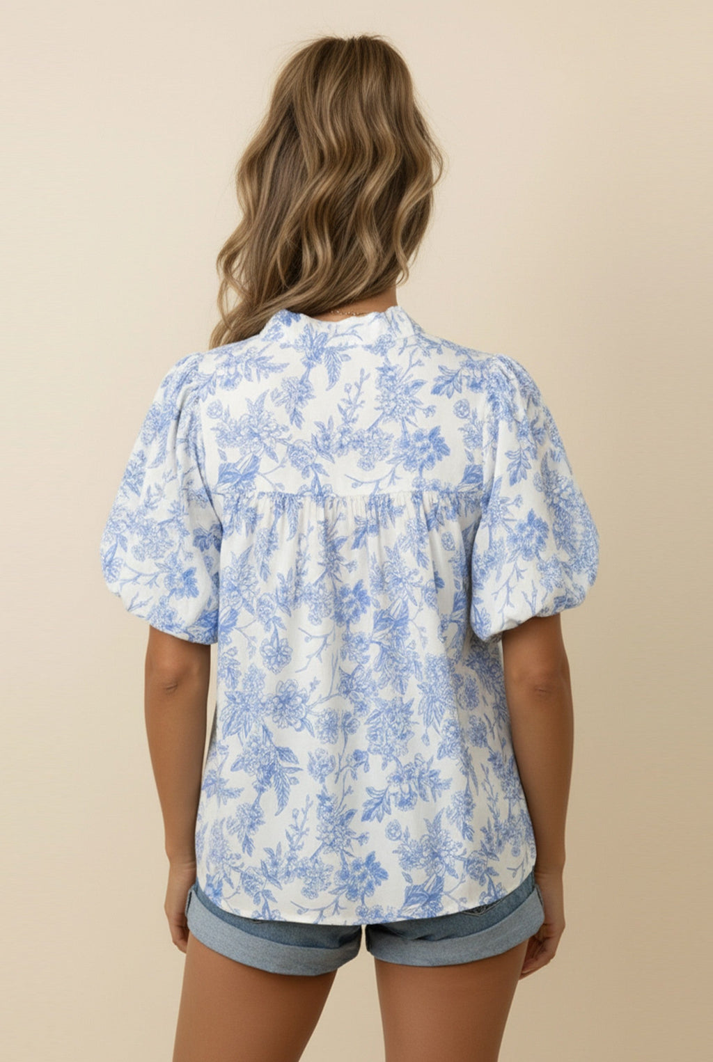 Blue Floral Blouse
