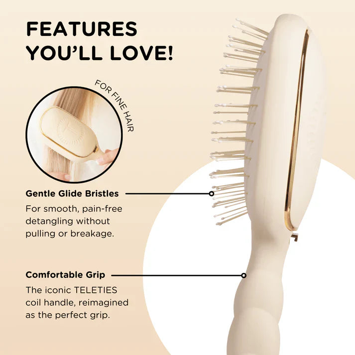 TELETIES Detangler Hair Brush for Fine Hair – Tan