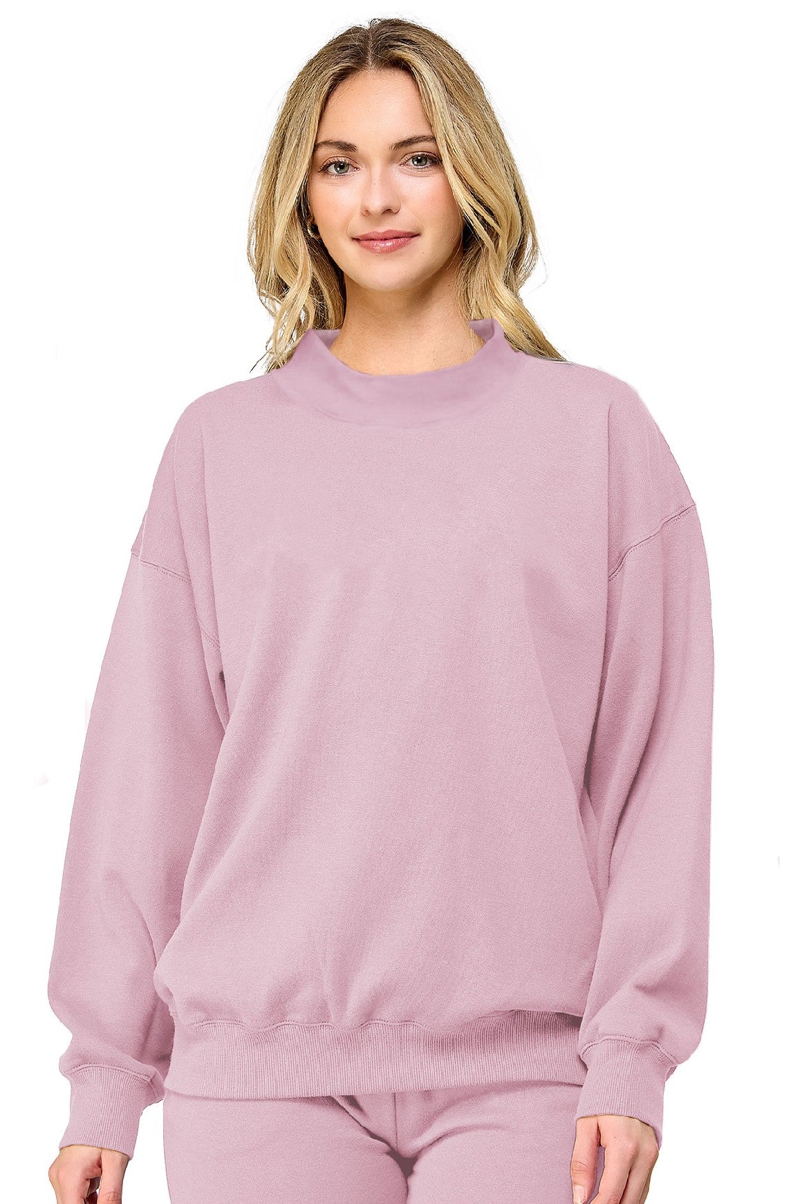 Basic Fleece Mockneck Sweatshirt