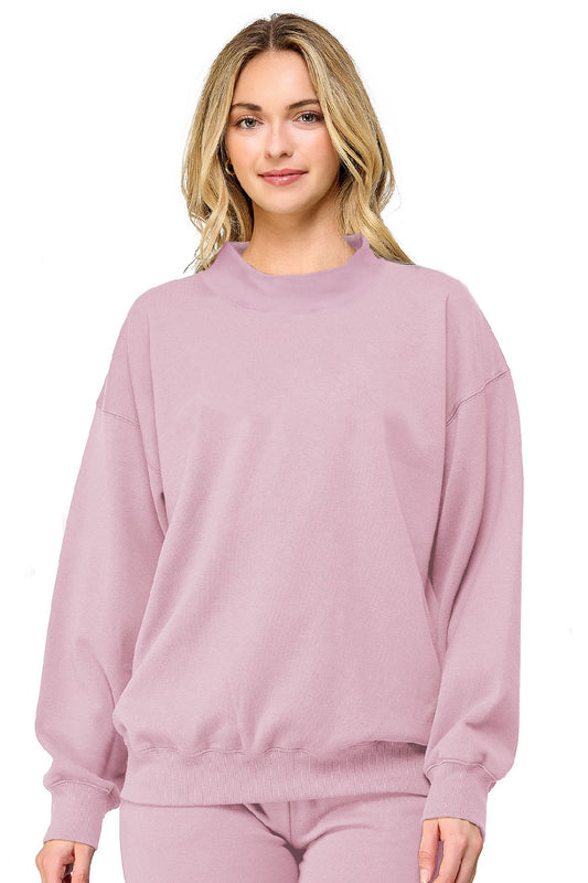 Basic Fleece Mockneck Sweatshirt