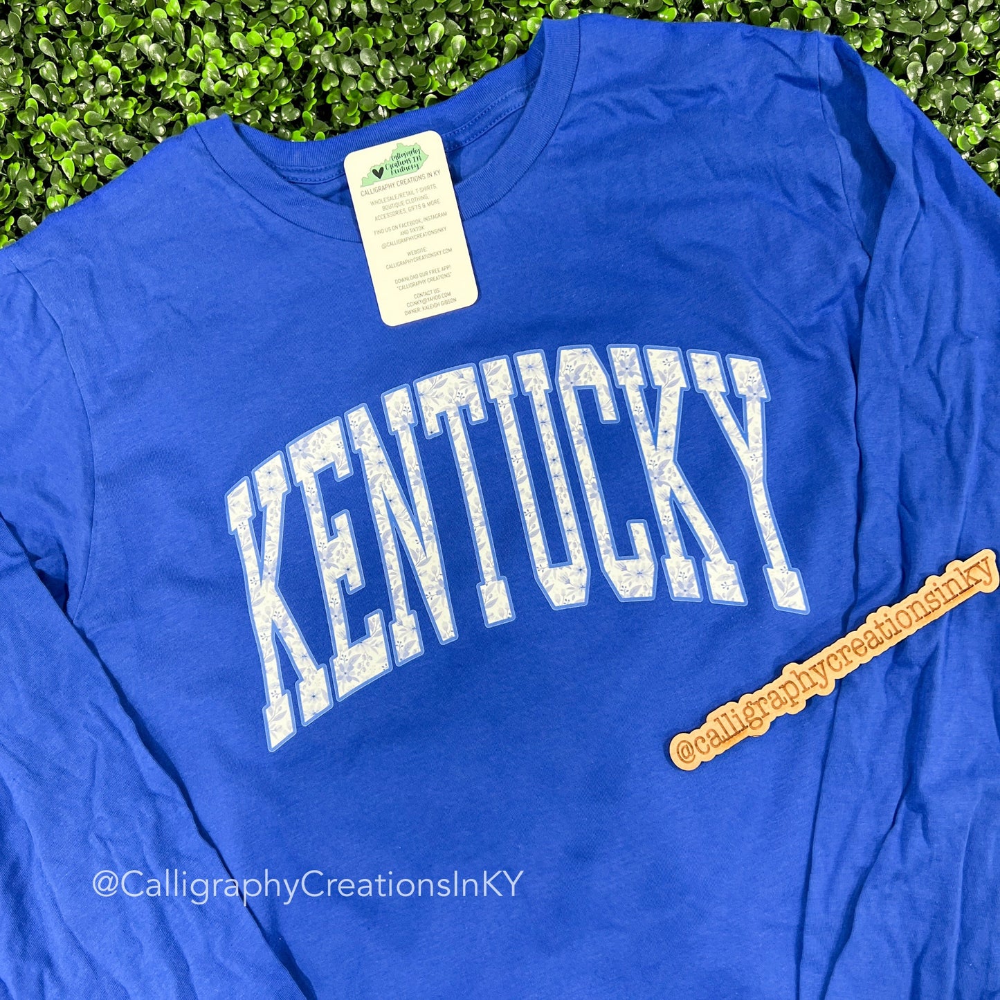 Floral Kentucky Blue LS Tee