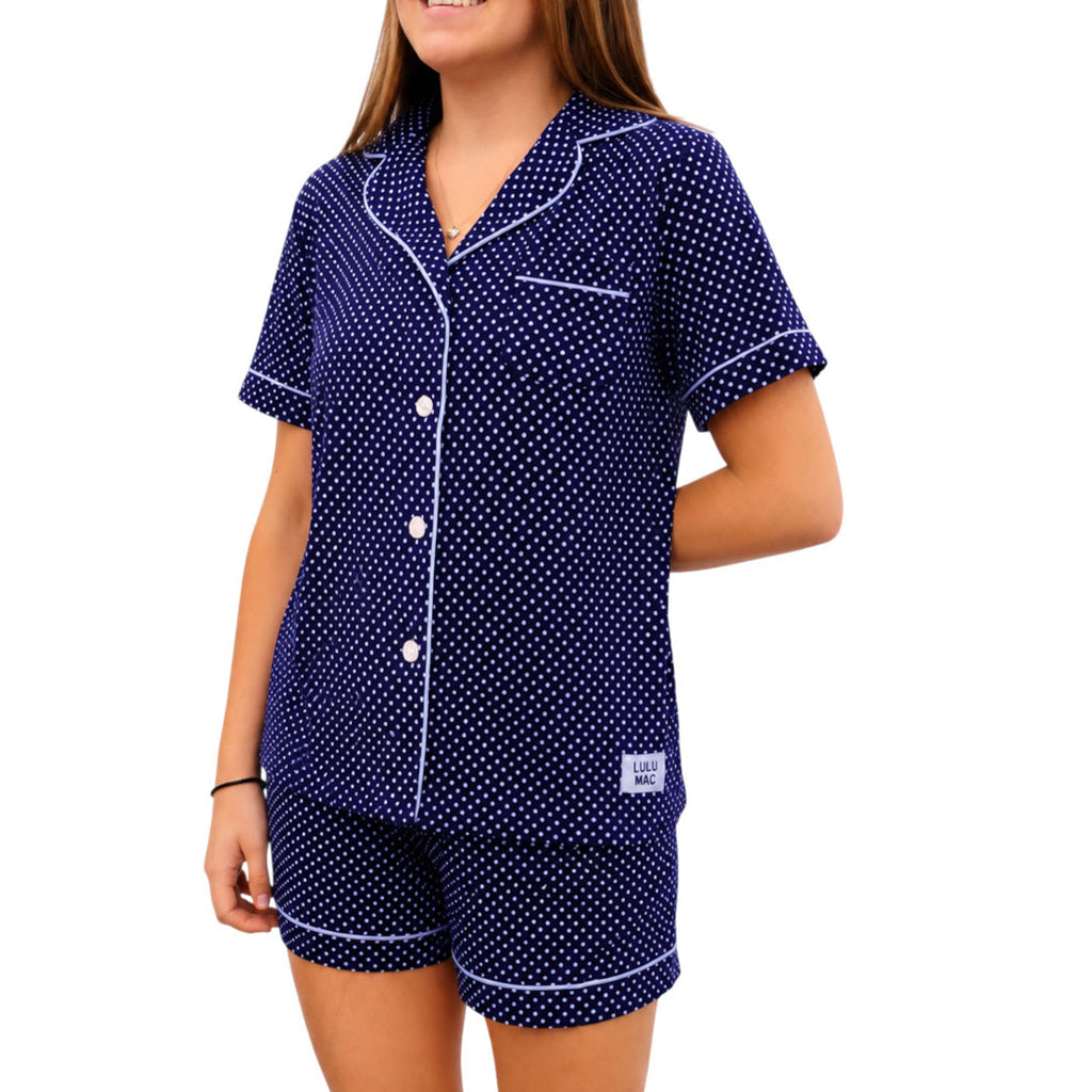 Lulu Mac Navy/White Polka Dot PJs