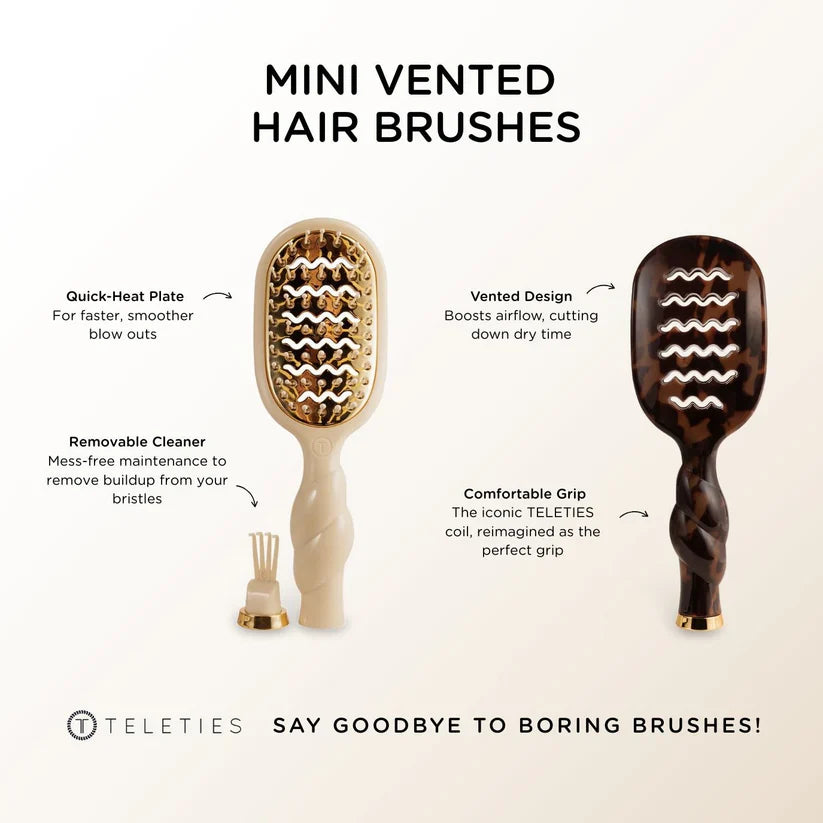 Teleties Mini Vented Hair Brush - Tan