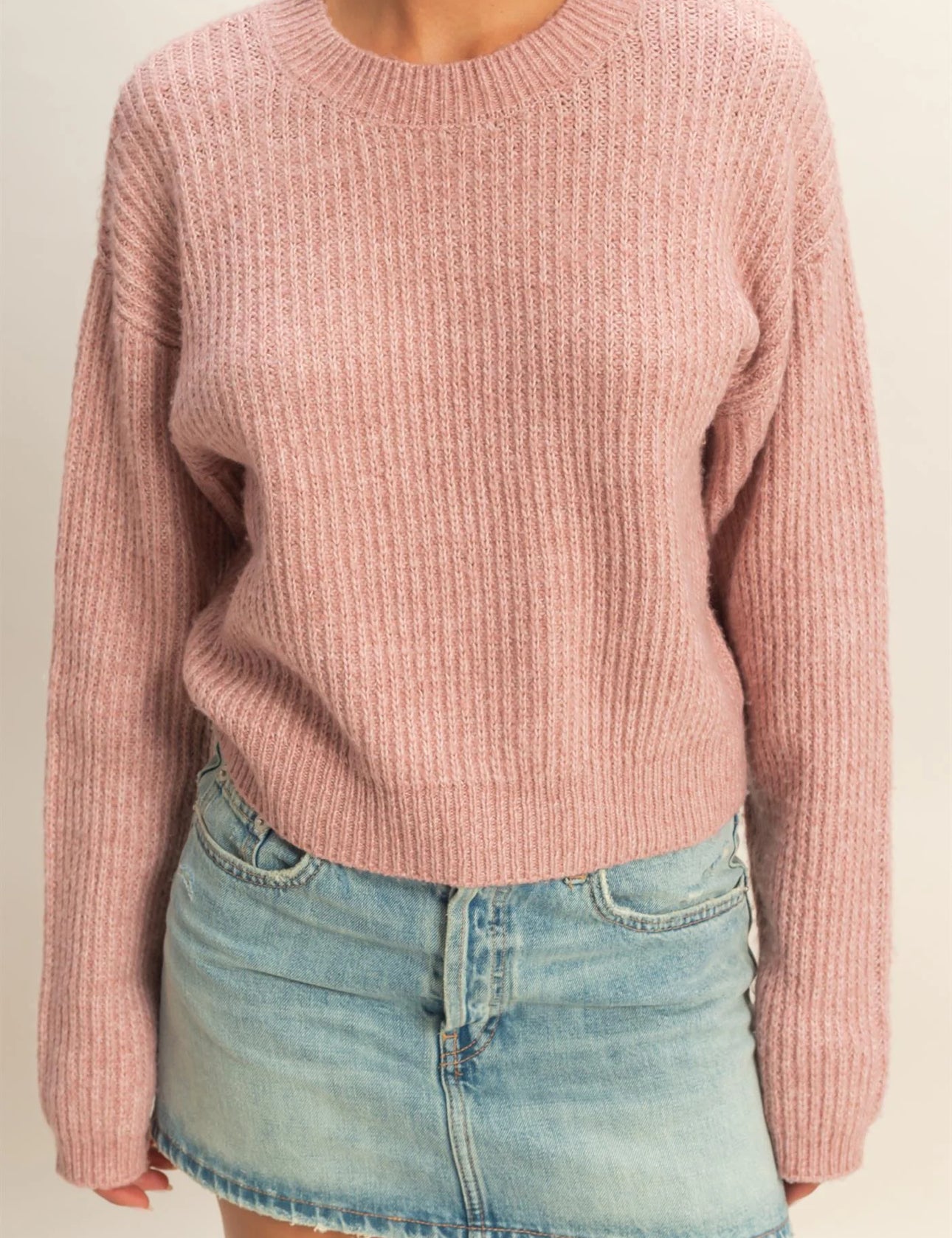 Relax Fit Ribbed Sweater - Talk of the Town