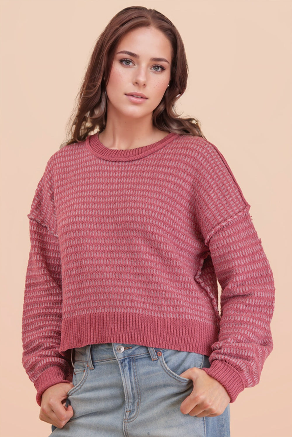Two Tone Textured Sweater