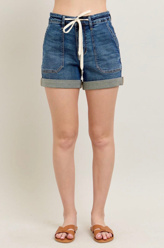 HW Cuff Jogger Shorts • Judy Blue