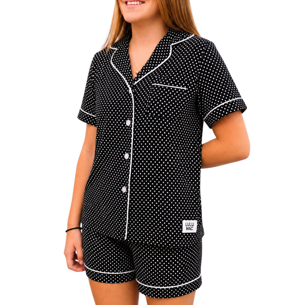 Lulu Mac Black/White Polka Dot PJs