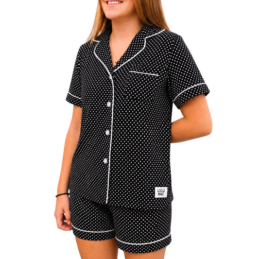 Lulu Mac Black/White Polka Dot PJs