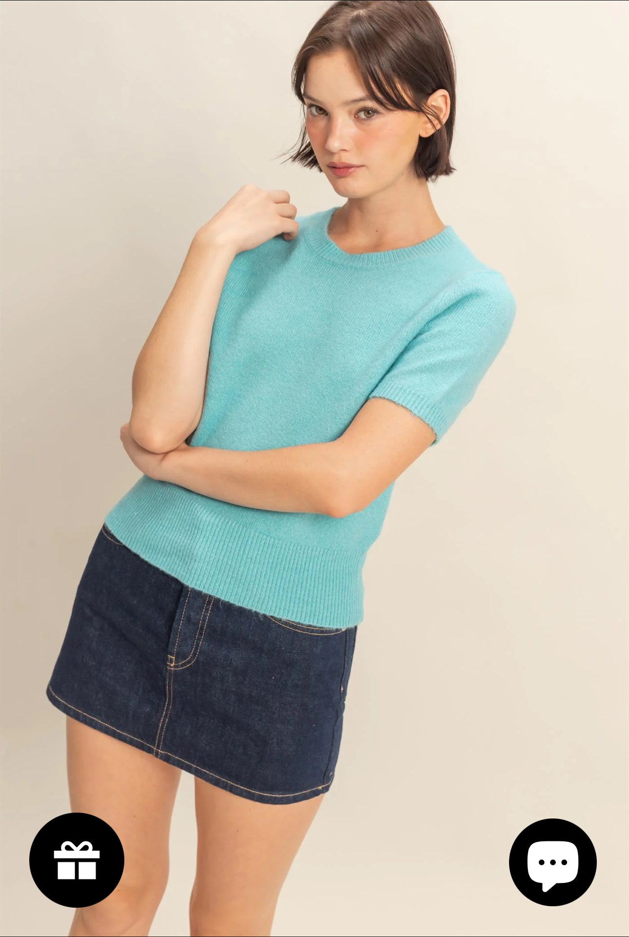 Short Sleeve Knit Sweater