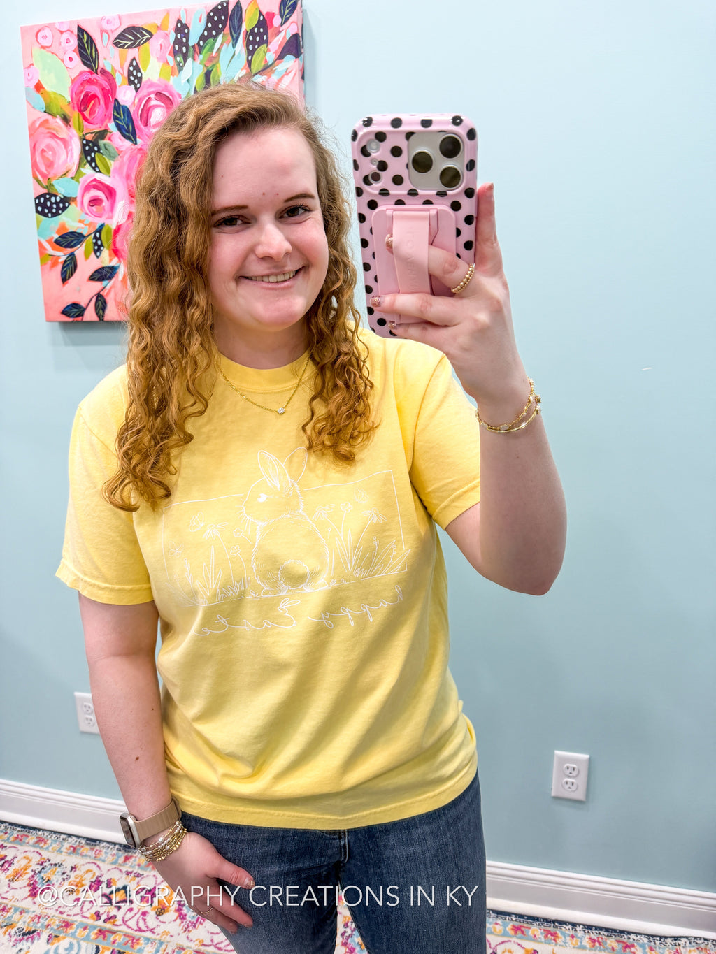 Yellow Happy Easter CC Tee