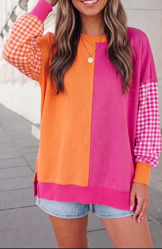 Gingham Pop Pullover