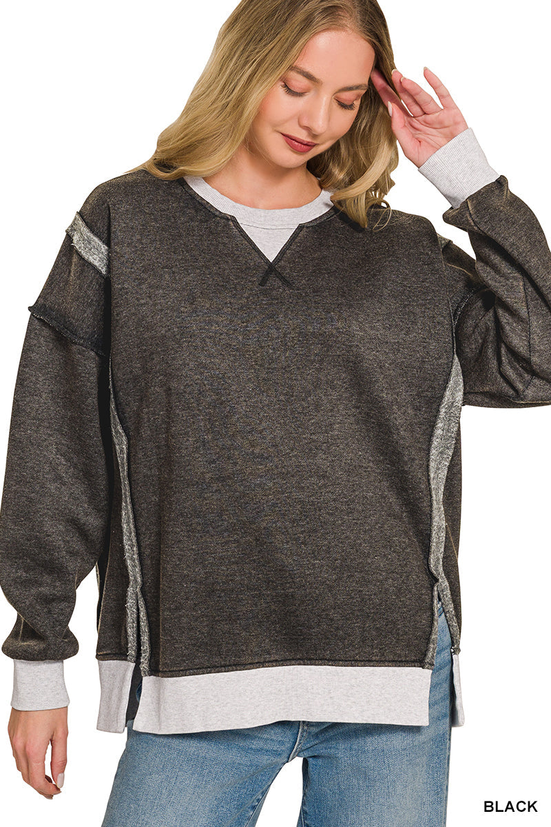 Black fleece crew neck 