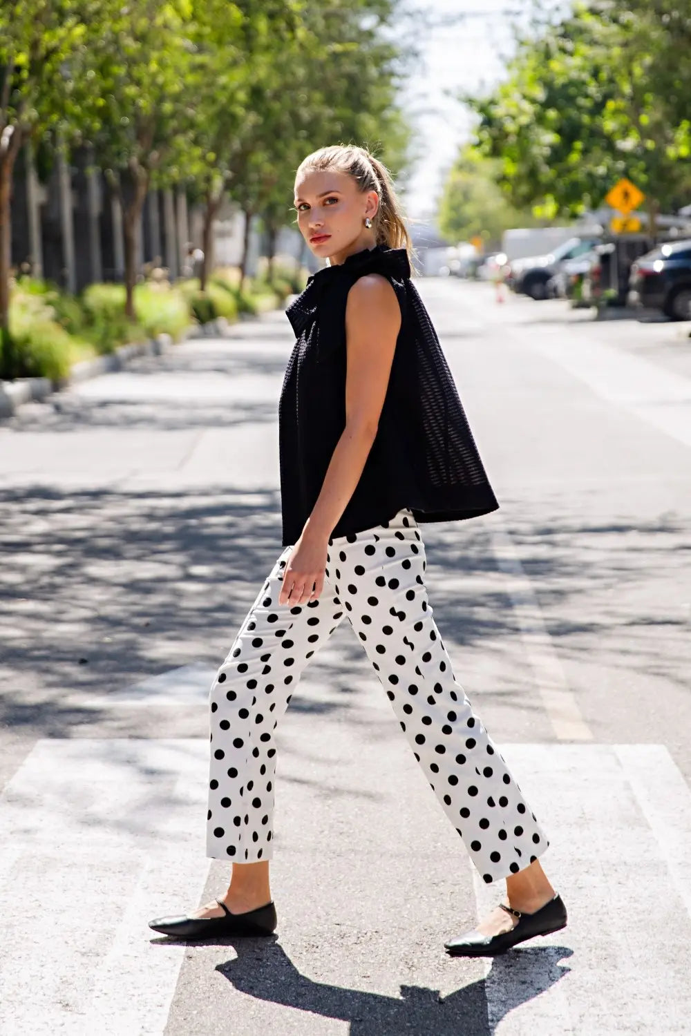 Flare Crop Dot Pants