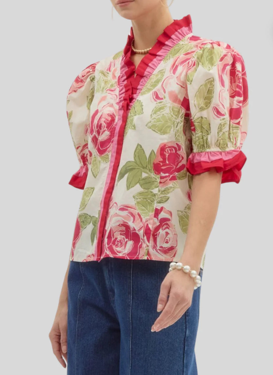 Lilly Leaf Print Top