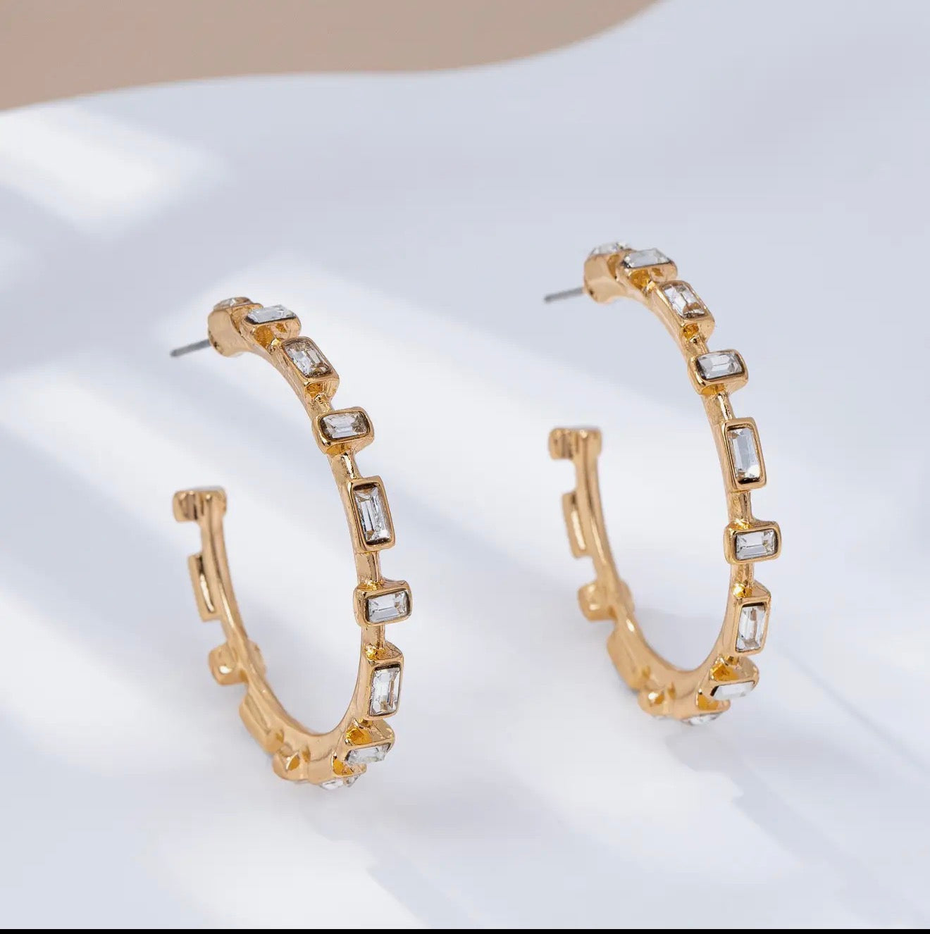 Crystal Edge Hoops