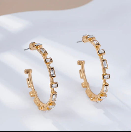 Crystal Edge Hoops