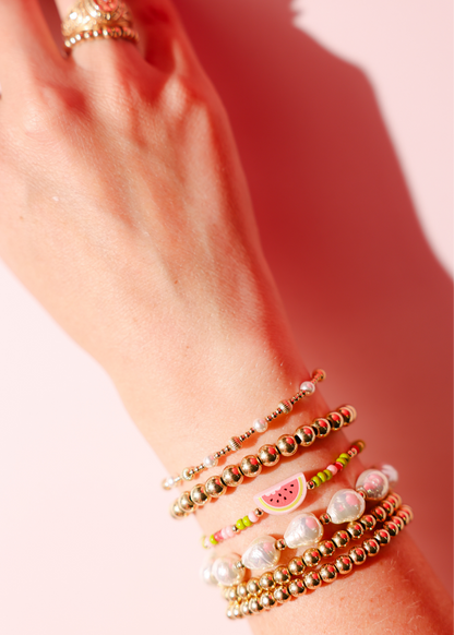 Watermelon Bracelet on Color: Standard 6.75 inch | Beaded Blondes