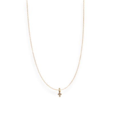 Mini Cross Charm Necklace | Beaded Blondes