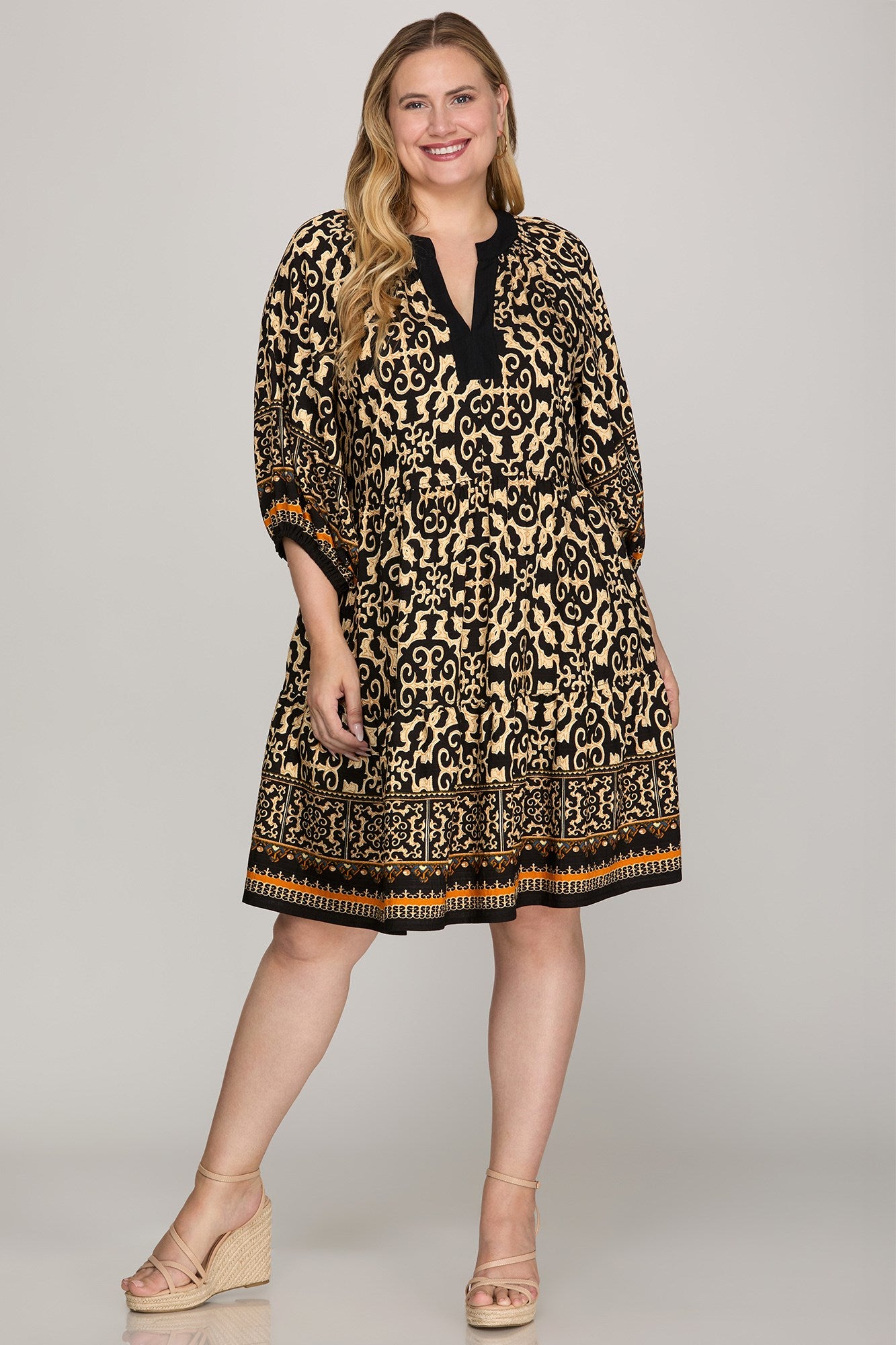 Printed Mini Dress with Pockets