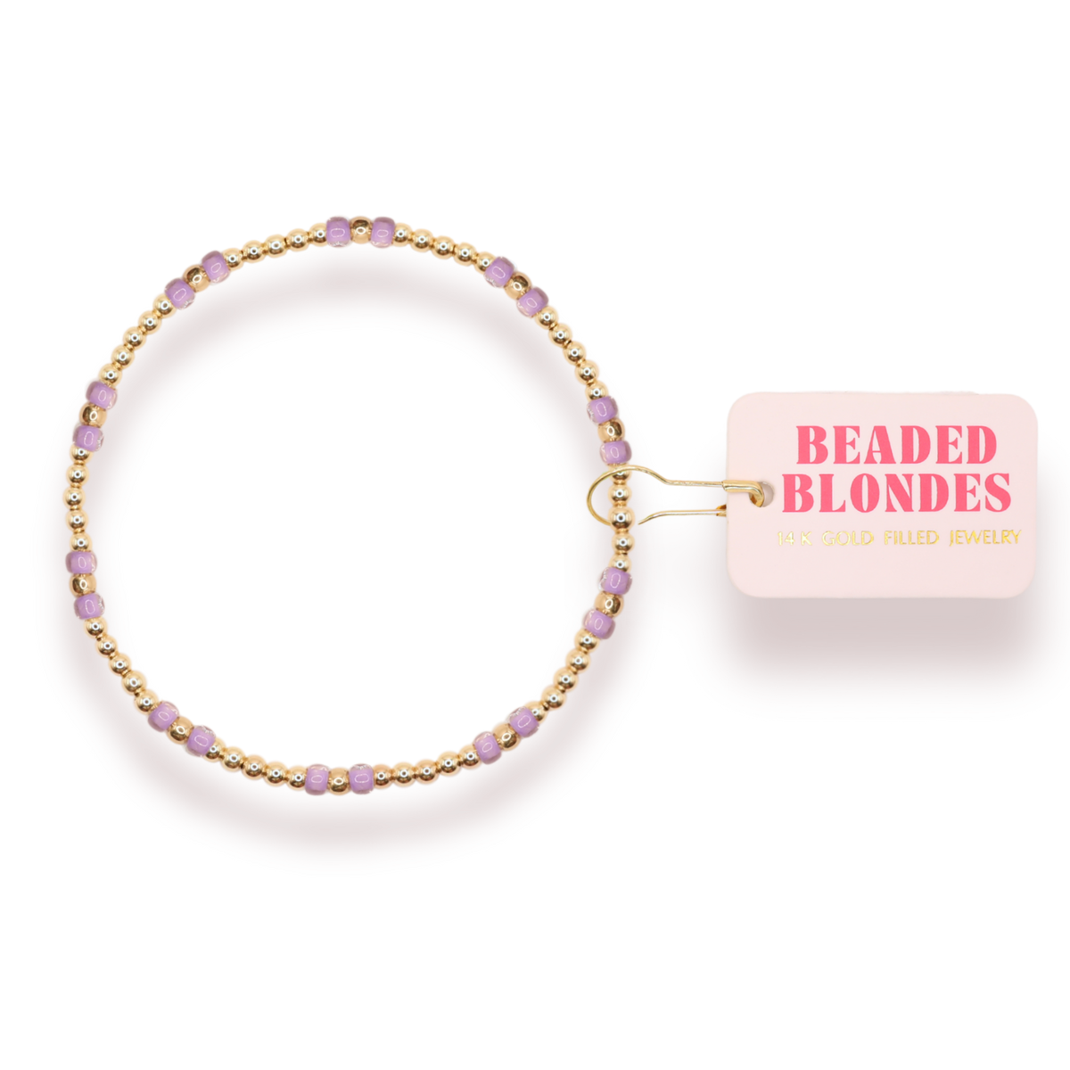 Light Purple Hazel Bracelet: Standard 6.75 inch | Beaded Blondes