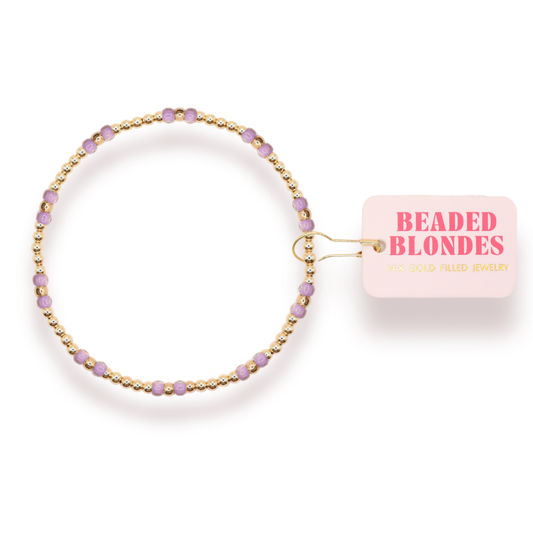 Light Purple Hazel Bracelet: Standard 6.75 inch | Beaded Blondes