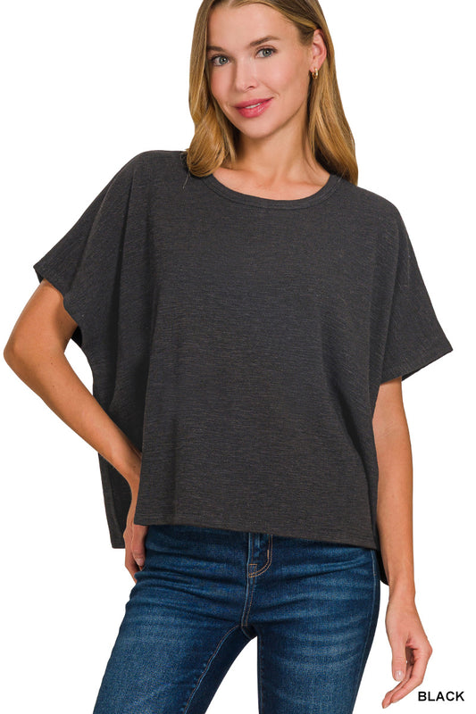 Zenana- COTTON SLUB OVERSIZE TEE