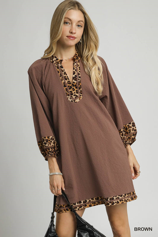 Paisley Print Ruffled Neck Tiered Dress