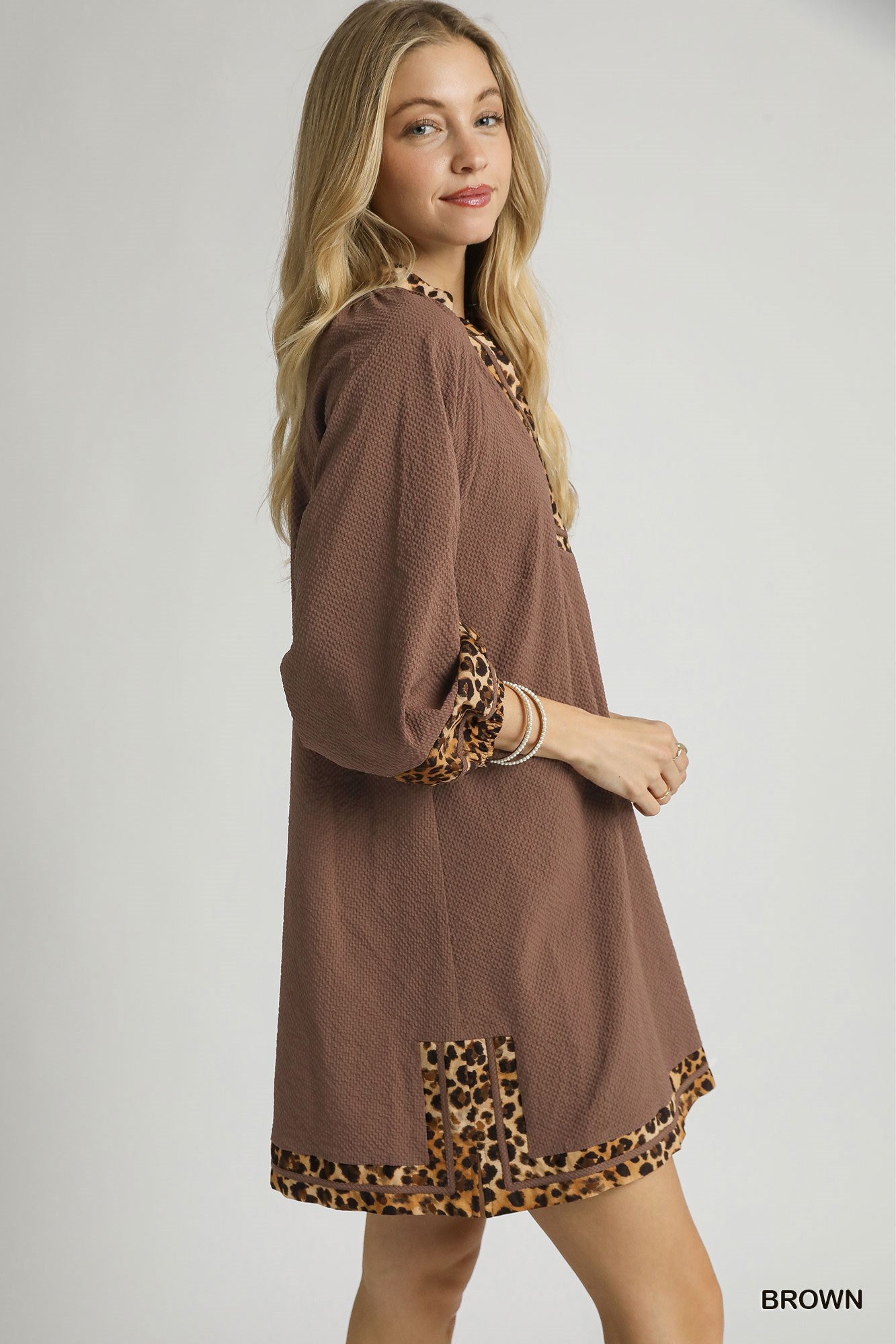 Paisley Print Ruffled Neck Tiered Dress