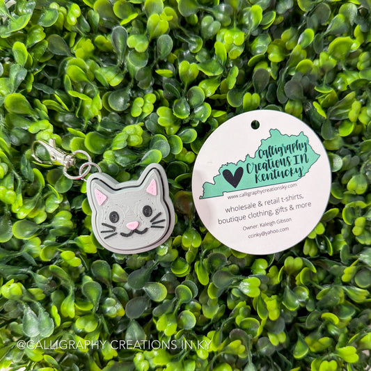 Gray • Kitty Fidget Clicker Keychain