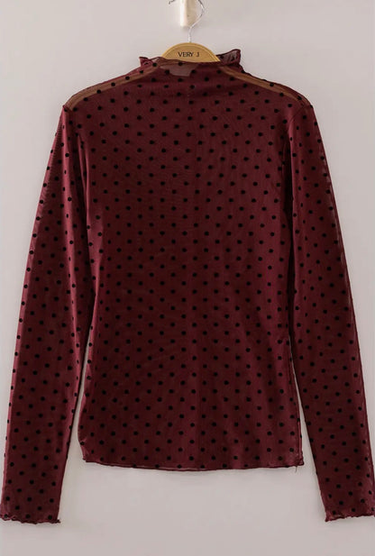 High Neck Fitted Mesh Top