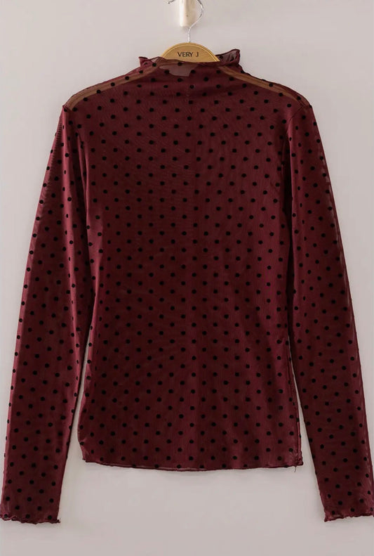 High Neck Fitted Mesh Top