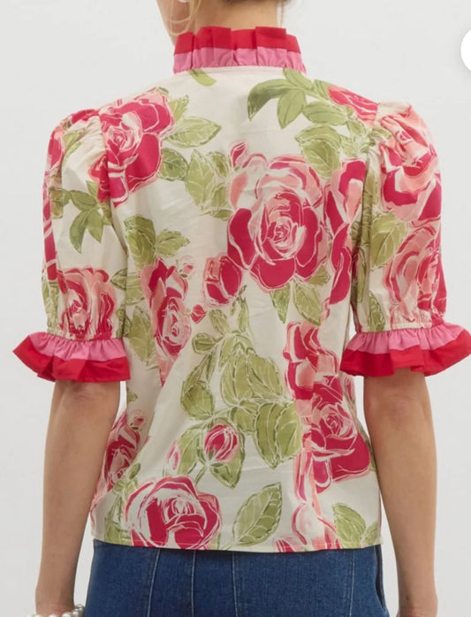 Lilly Leaf Print Top