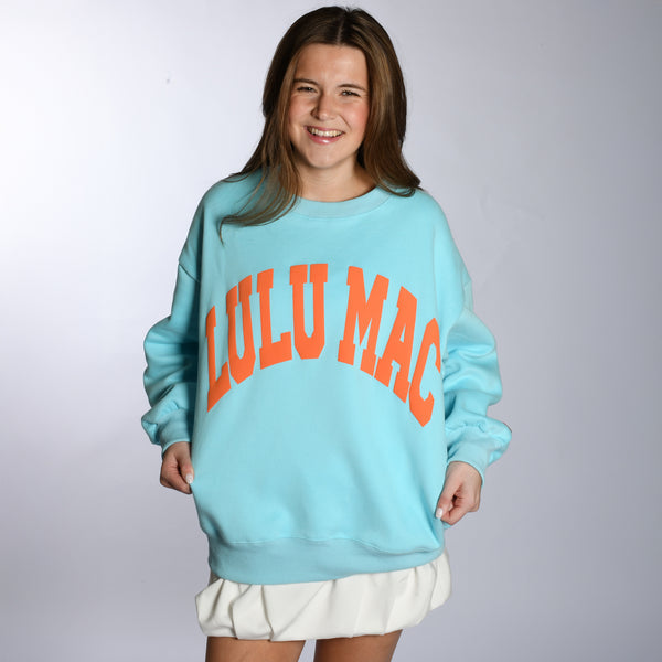 Lulu Mac Teal/Orange Puff Sweatshirt