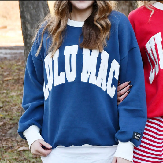 Lulu Mac Color-block Navy/White Sweatshirt