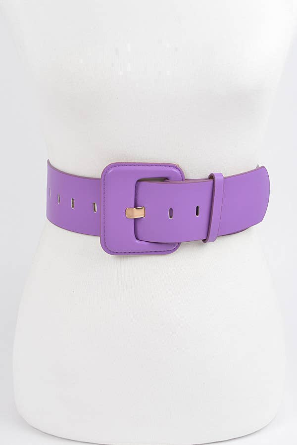 Faux Leather Wide Belt