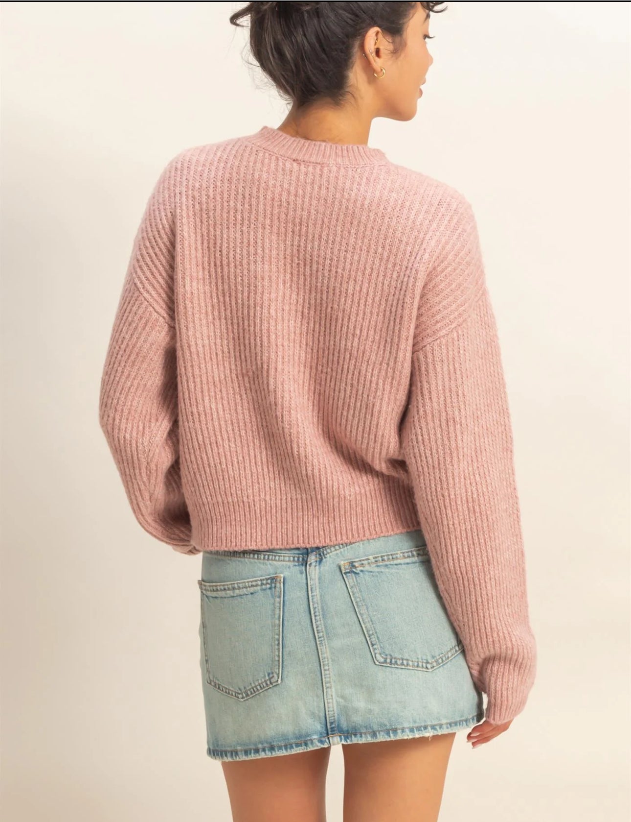 Relax Fit Ribbed Sweater - Talk of the Town