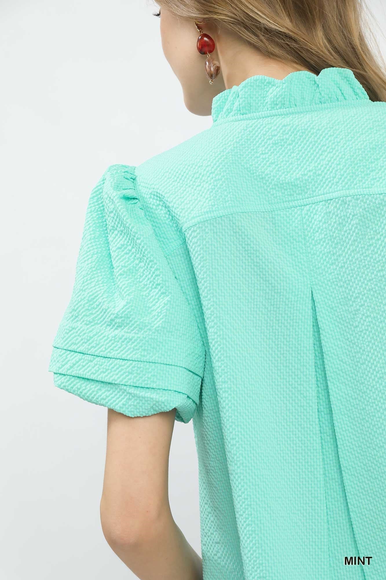 Mint | Puff Sleeve Top