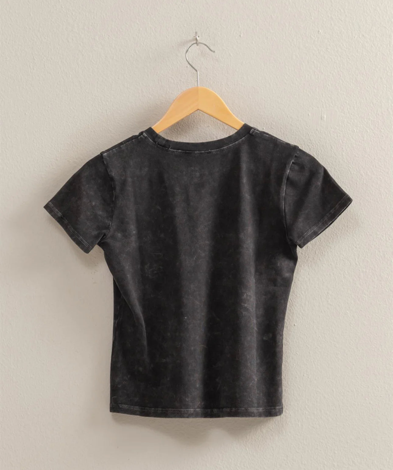 Acid Washed Tee-Black