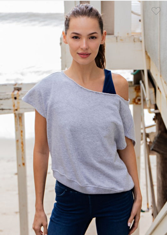 Terry Off-Shoulder Top